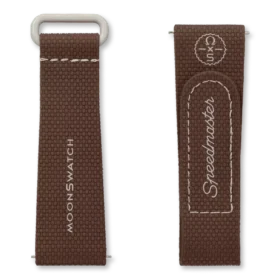 MoonSwatch brunt/beige gummiband