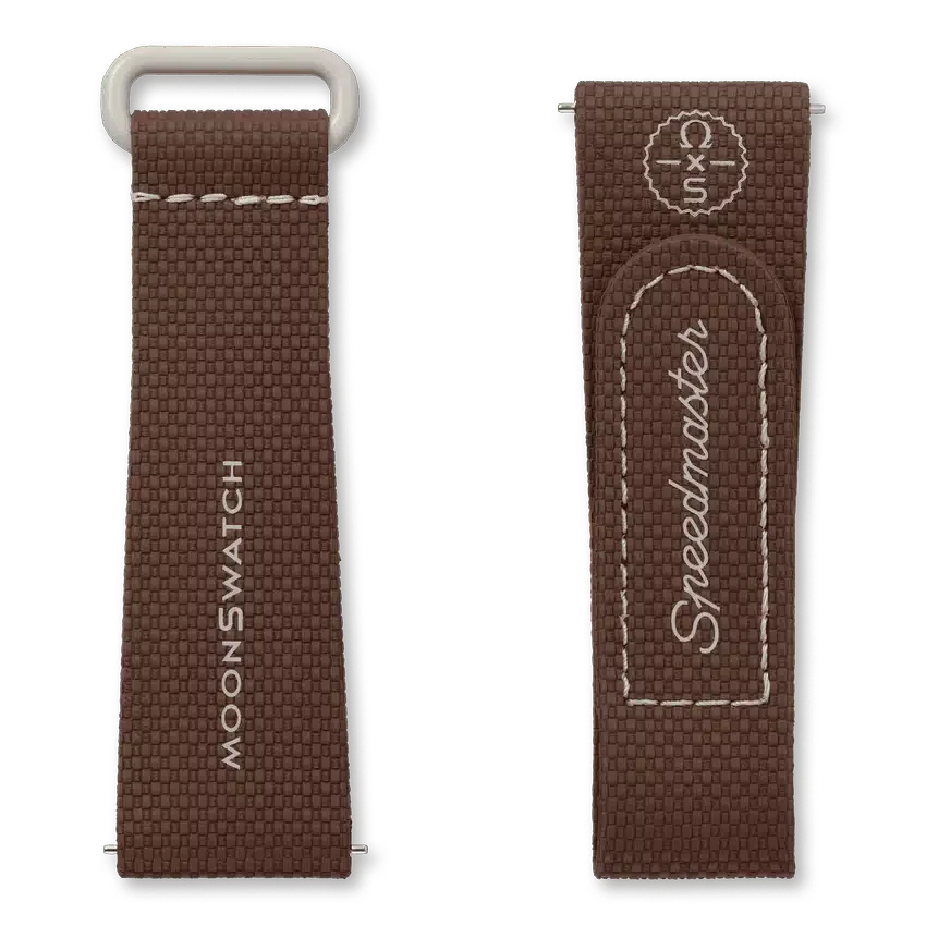 MoonSwatch brunt/beige gummiband