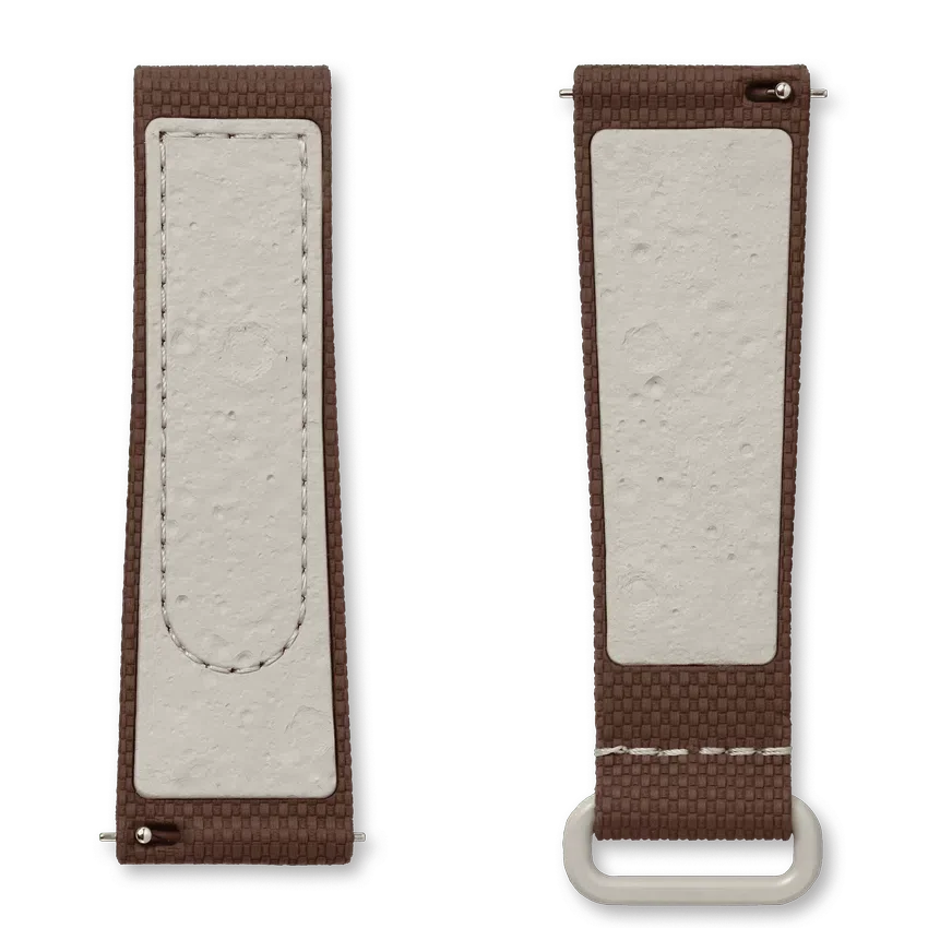 MoonSwatch brunt/beige gummiband