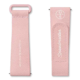 MoonSwatch ljusrosa/vitt gummiband