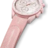 MoonSwatch ljusrosa/vitt gummiband