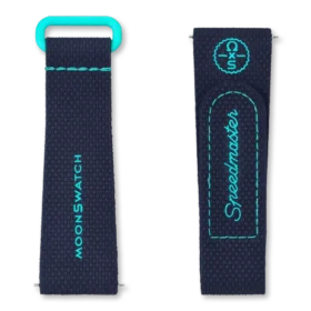 MoonSwatch mörkblå/turkos gummiband
