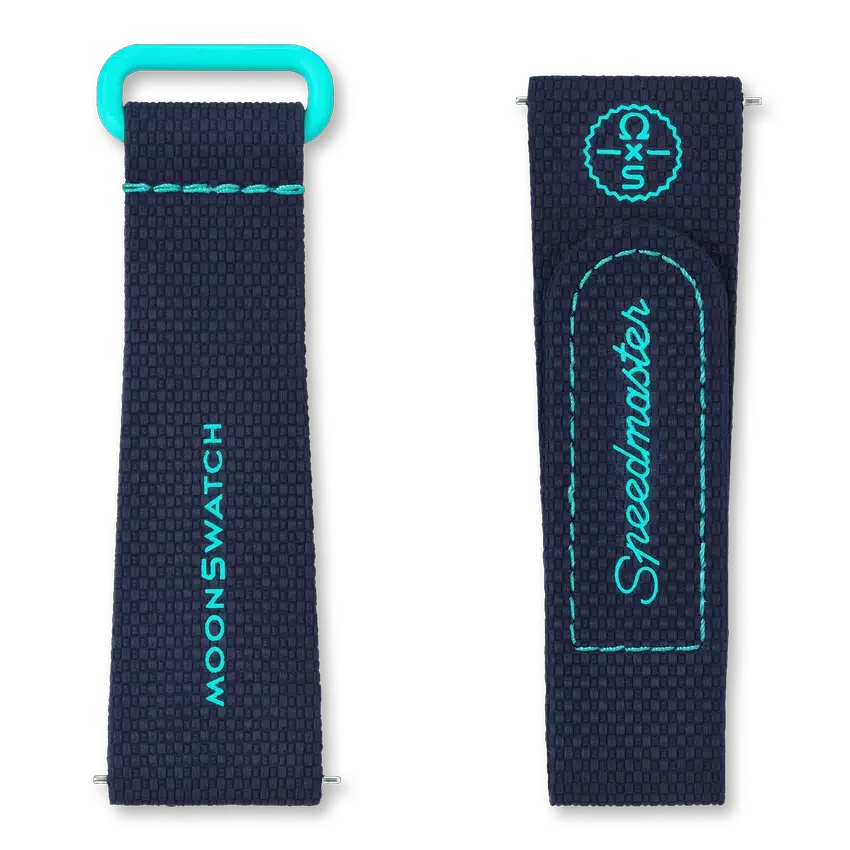MoonSwatch mörkblå/turkos gummiband