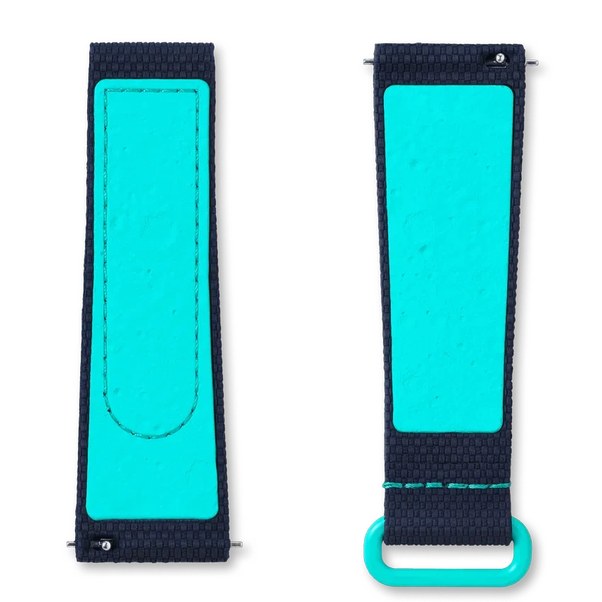 MoonSwatch mörkblå/turkos gummiband