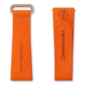 MoonSwatch orange/sandfärgat gummiband