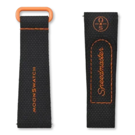 MoonSwatch svart/orange gummi