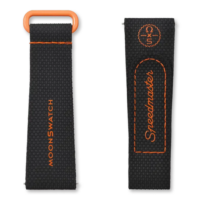 MoonSwatch svart/orange gummi