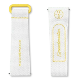 MoonSwatch vitt/gult gummiband