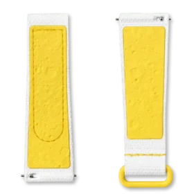MoonSwatch vitt/gult gummiband