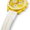 MoonSwatch vitt/gult gummiband