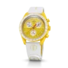 MoonSwatch vitt/gult gummiband