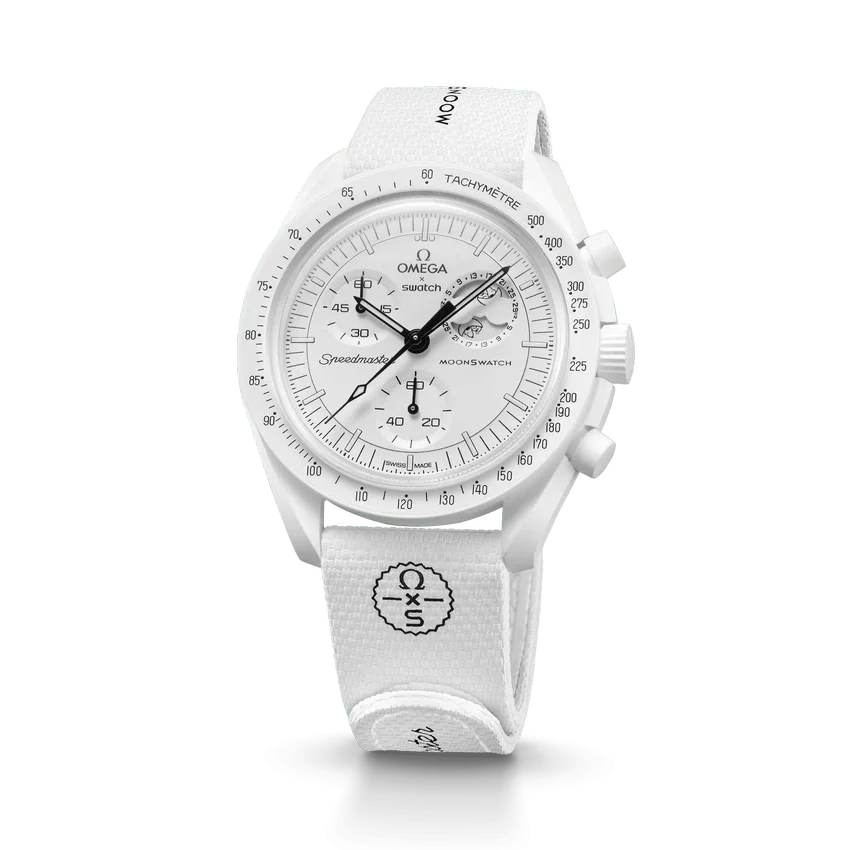 MoonSwatch vitt/vitt gummi