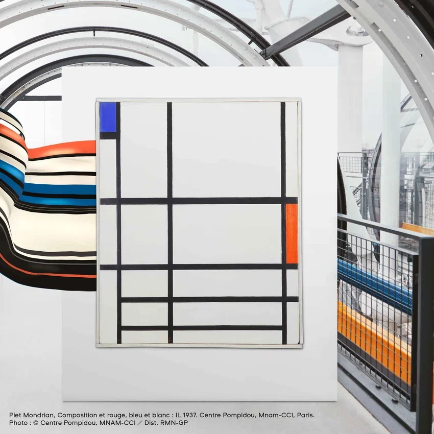 Rött, blått och vitt, av Piet Mondrian