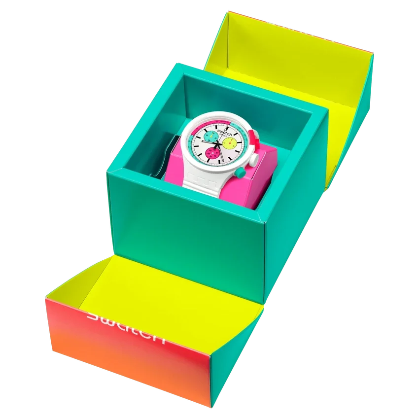 Upplev neonets renhet med Swatch